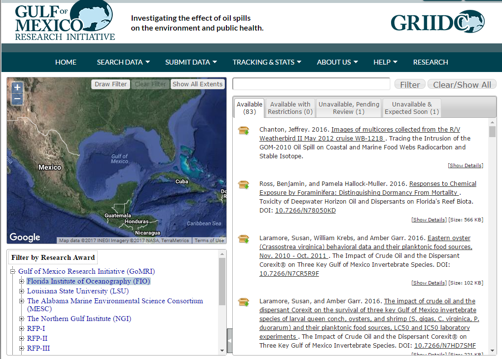 Gulf of Mexico Research Initiative Website
